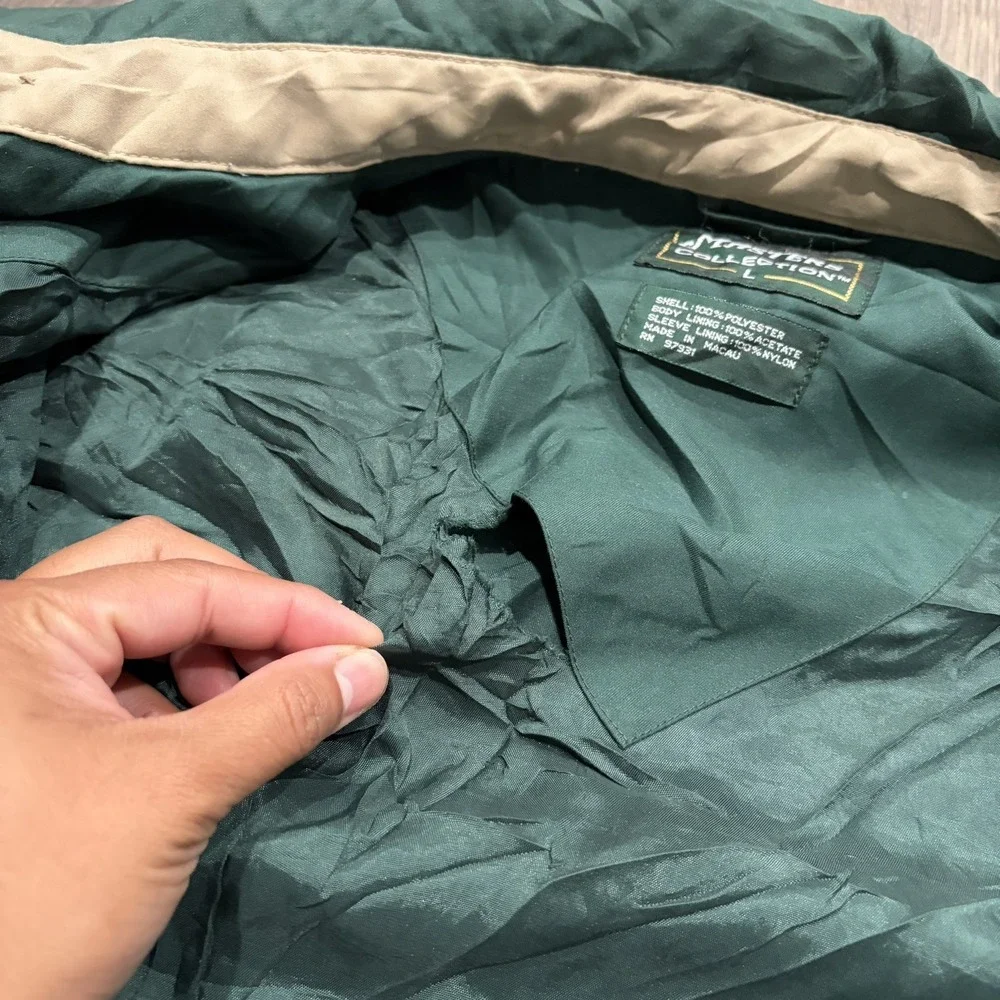 Vintage  Masters Collection Green Golf Windbreaker Jacket Large Men's Full Zip